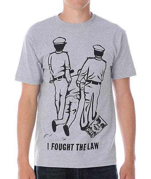 Obey I Fought The Law Heather Grey T-Shirt