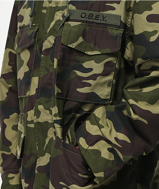 OBEY mens Iggy Insulated Military Inspired Jacket