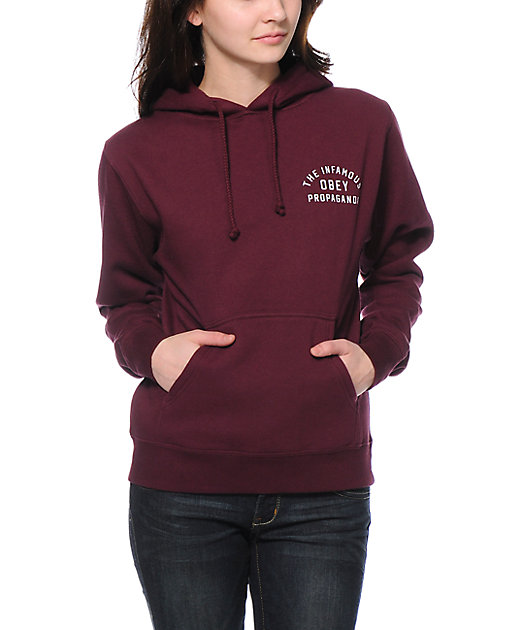 maroon obey hoodie