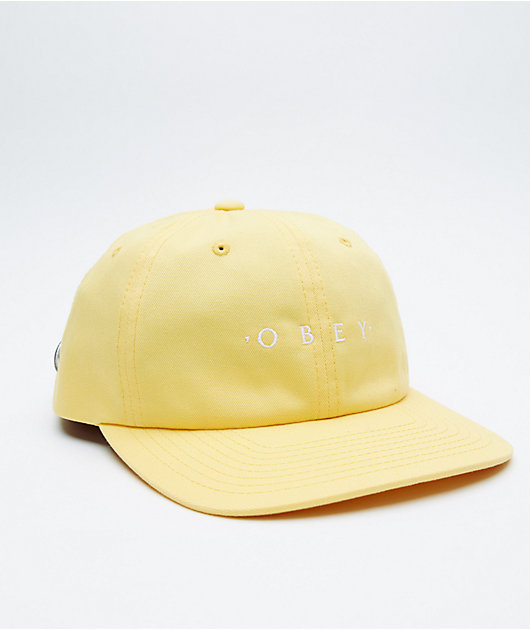 yellow obey hat