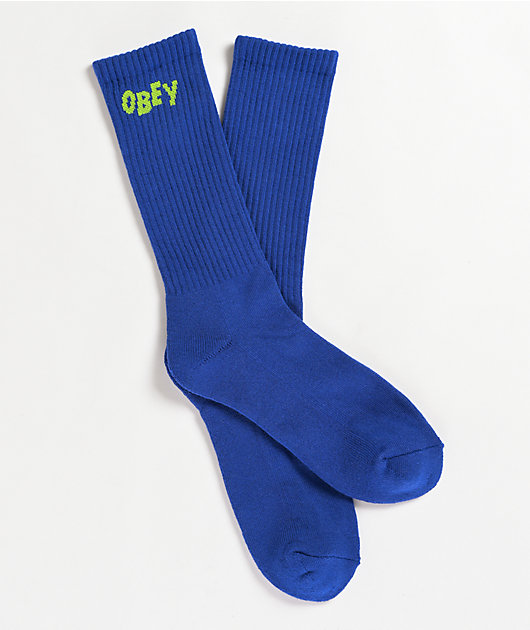 Obey Jumbled calcetines azules verde neón