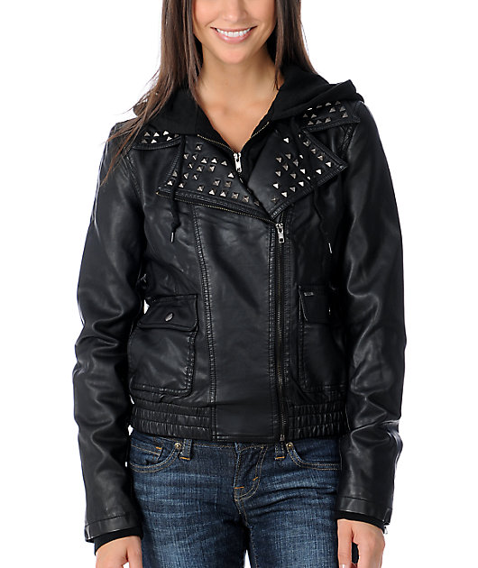 obey faux leather jacket