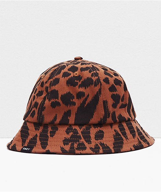 Obey Lebra Wild Print Black & Brown Bucket Hat
