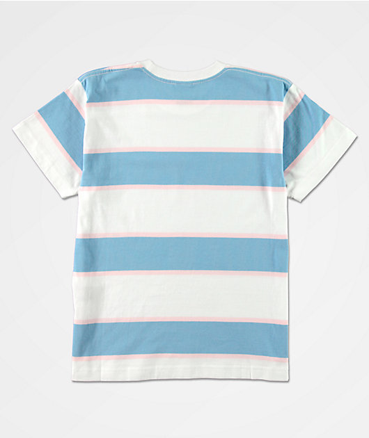 Obey Liz Box Blue & White Stripe T-Shirt