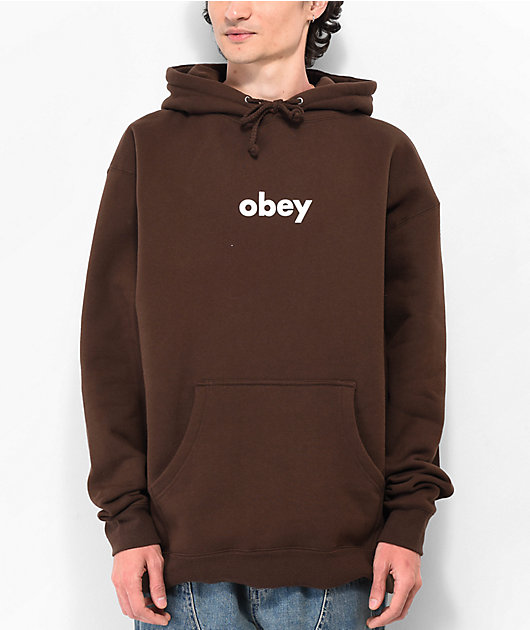 Obey Lower Case Brown Hoodie Zumiez