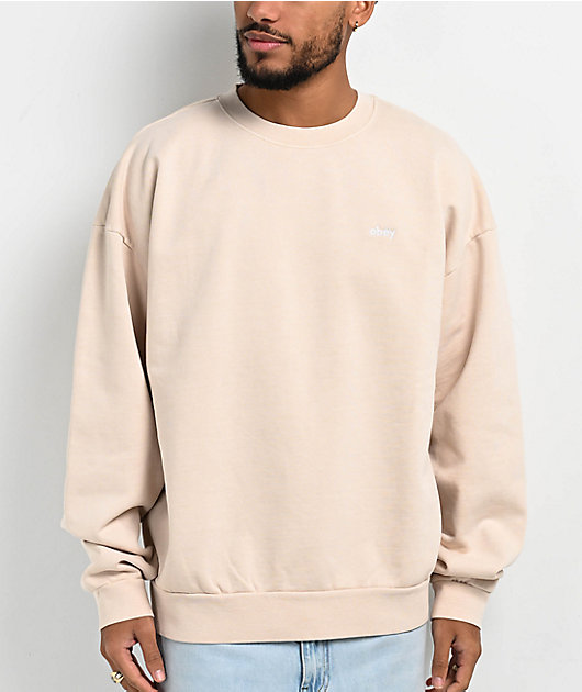 Obey Lowercase Beige Crewneck Sweatshirt