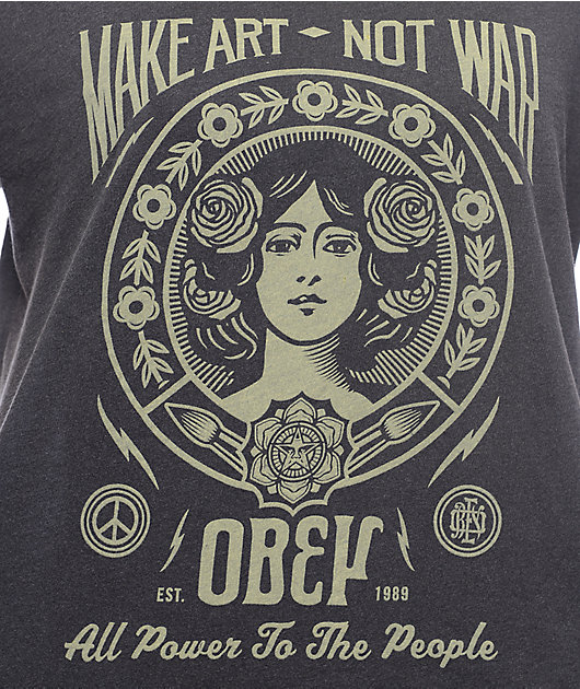 Obey Make Art Not War 2 Graphite T-Shirt