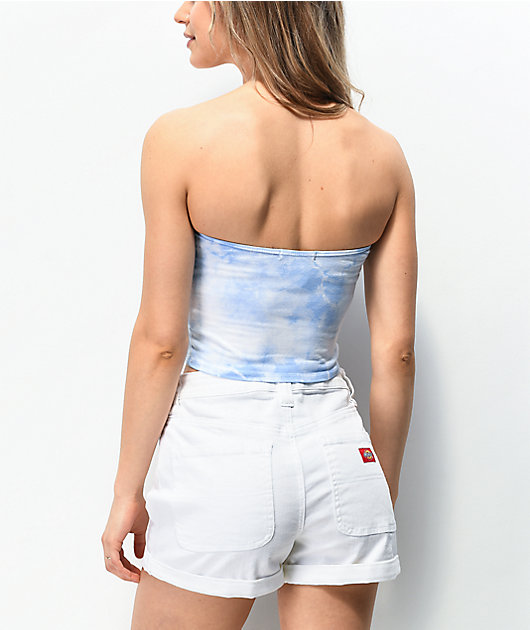 Obey Mira Rosa Blue Tie Dye Tube Top