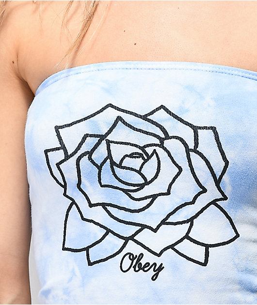 Obey Mira Rosa Blue Tie Dye Tube Top