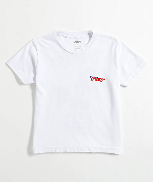 Obey Miracle Of Living White Crop T-Shirt