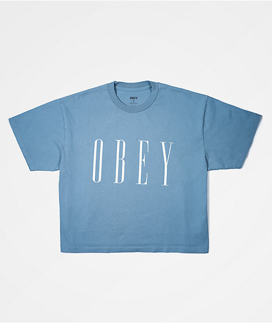 Obey New Blue Crop T-Shirt