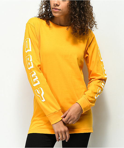 yellow long sleeve t shirt womens