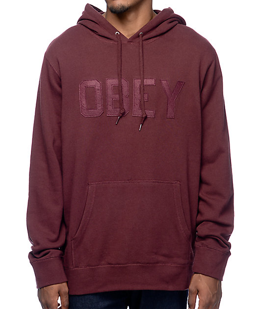 Obey North Point Sudadera Con Capucha En Borgona Zumiez