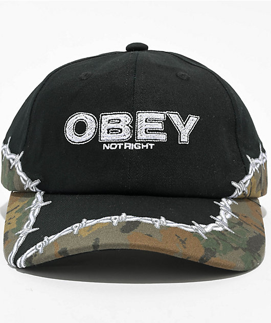 Obey Not Right Black Strapback Hat | Zumiez
