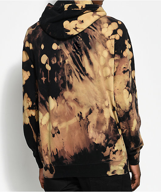 obey novel bleached black hoodie