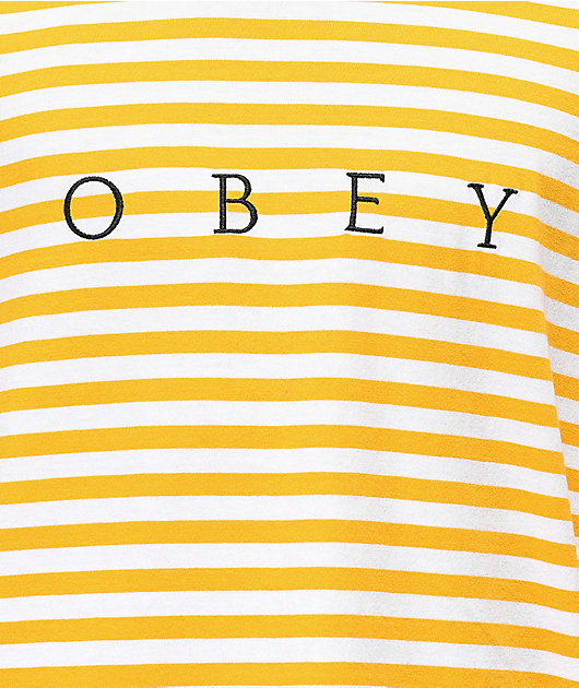 Obey Novel Yellow Striped T-Shirt