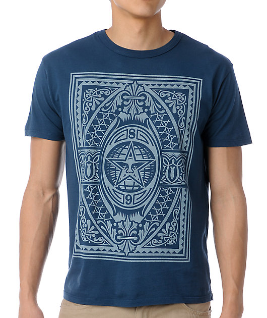 Obey Old World Order Antique Dark Blue T-Shirt