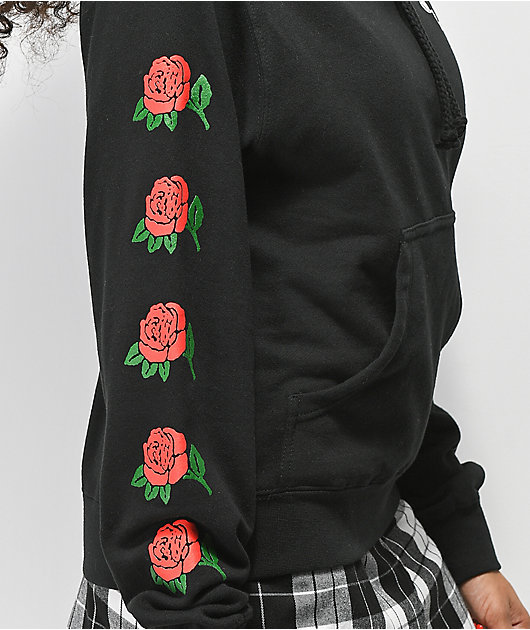 obey olde rose black hoodie