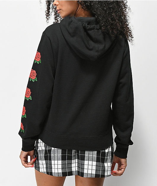 obey olde rose black hoodie