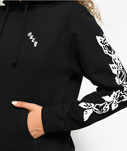 obey olde rose black hoodie