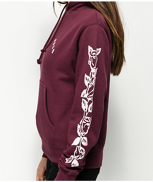 obey olde rose black hoodie