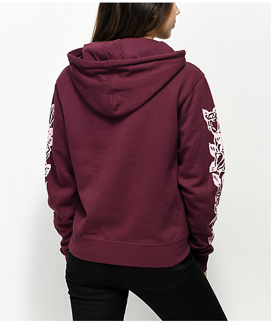 obey olde rose black hoodie