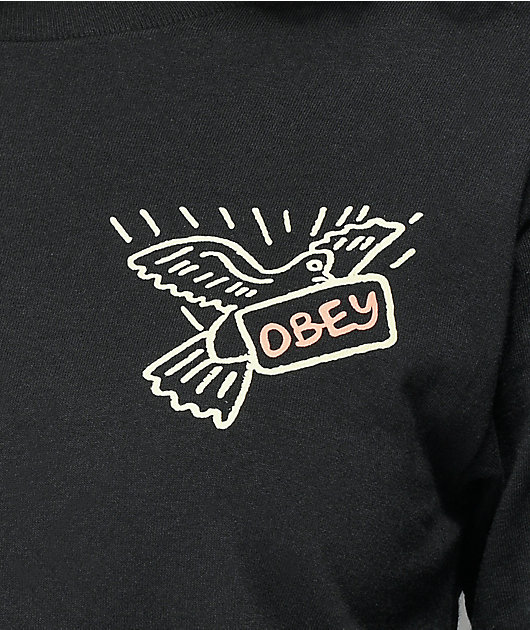 Obey One Love camiseta negra de manga larga