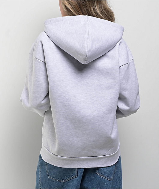 Obey Oval Extra Heavy Light Grey Zip Hoodie | Zumiez