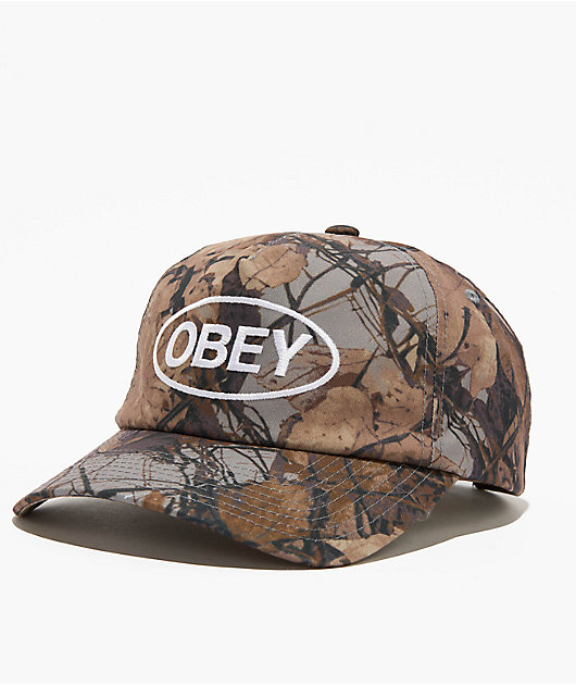 Obey Oval Fence Camo Strapback Hat | Zumiez