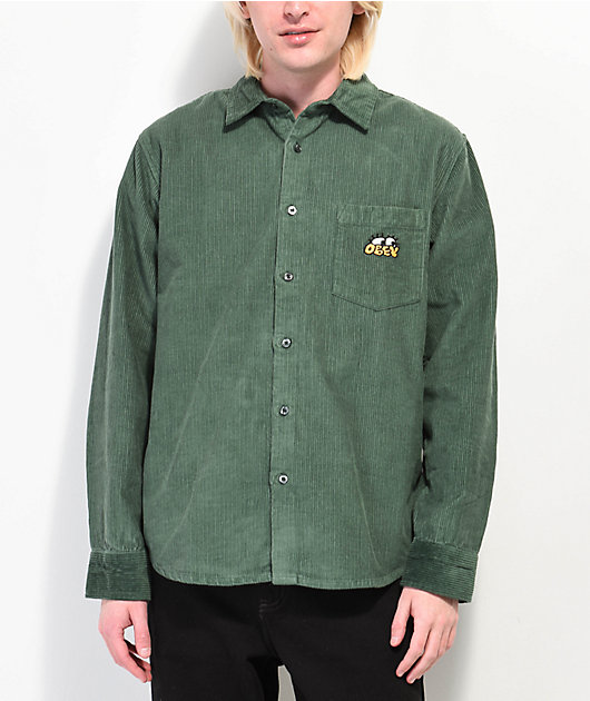 Obey Peter Green Woven Corduroy Long Sleeve T-Shirt | Zumiez