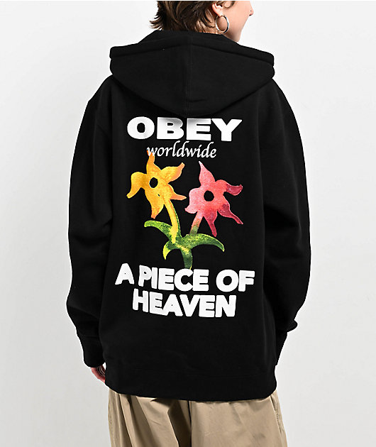 Obey Piece Of Heaven Black Zip Hoodie Zumiez