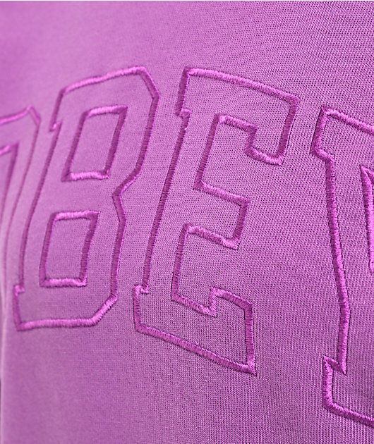 Obey Pigment Dye Collegiate Heavyweight Purple Hoodie