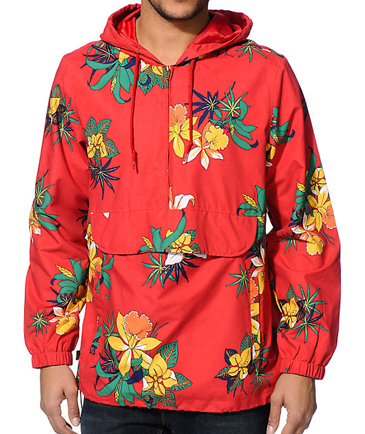 floral windbreaker jacket
