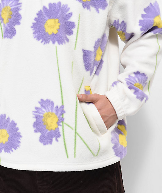 Obey Pollen Cream Mock Neck Fleece Sweatshirt | Zumiez