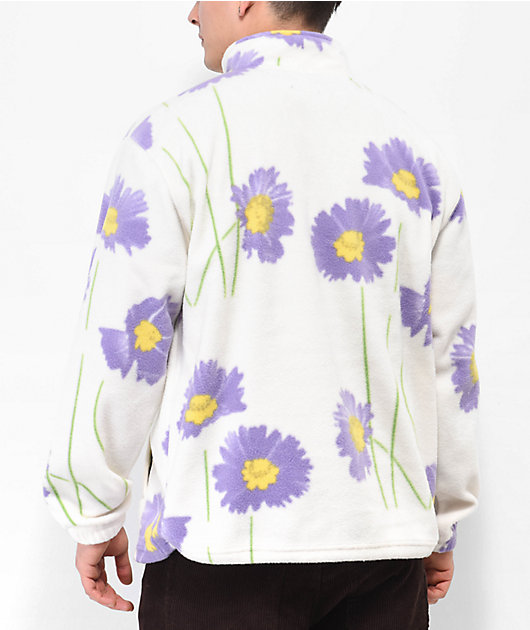 Obey Pollen Cream Mock Neck Fleece Sweatshirt | Zumiez
