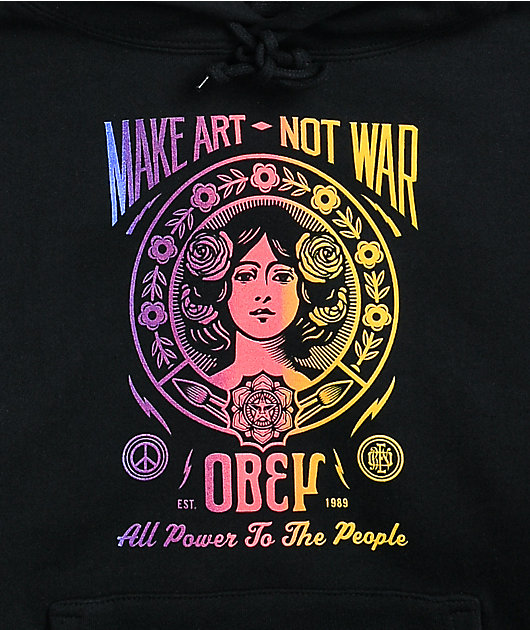 Obey Power To The People sudadera con capucha negra