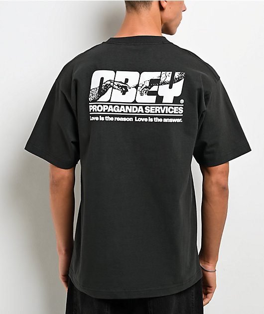 Obey Propaganda Services Vintage Black T-Shirt
