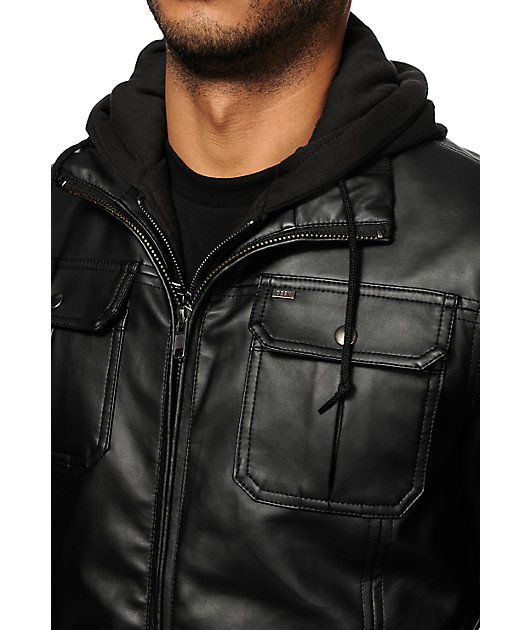 obey faux leather jacket