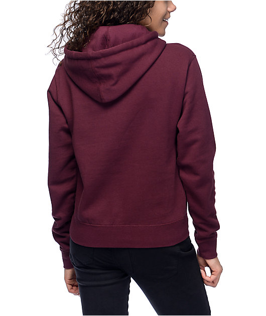 burgundy obey hoodie