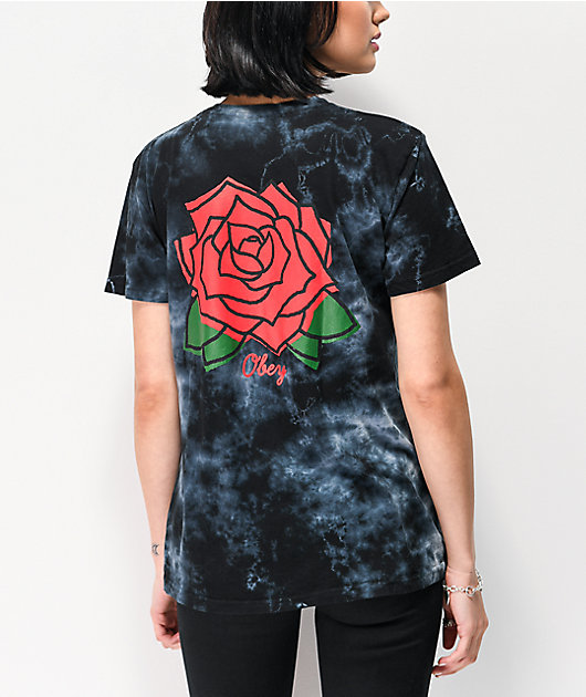 Obey Rosa Riot Black & White Tie Dye T-Shirt