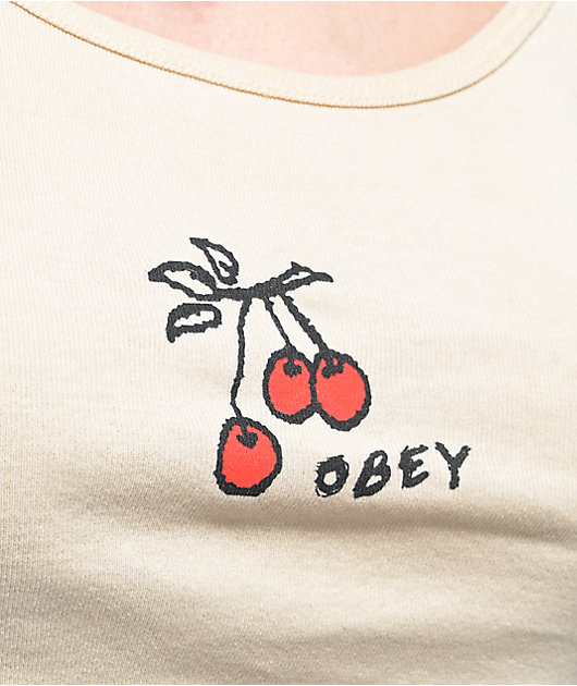 Obey Scatch N Sniff camiseta corta sin mangas blanca