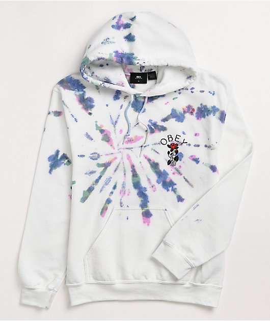 Obey Soft Demand 2 White Tie Dye Hoodie