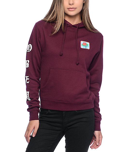 burgundy obey hoodie