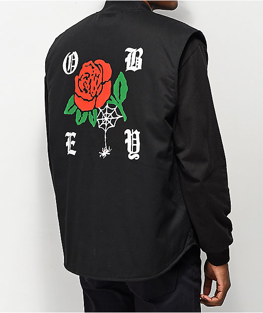 Obey Spider Rose chaleco negro