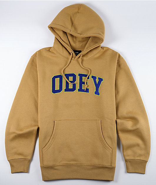 obey brown hoodie