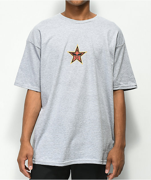 Obey Star Face Heather Grey T-Shirt