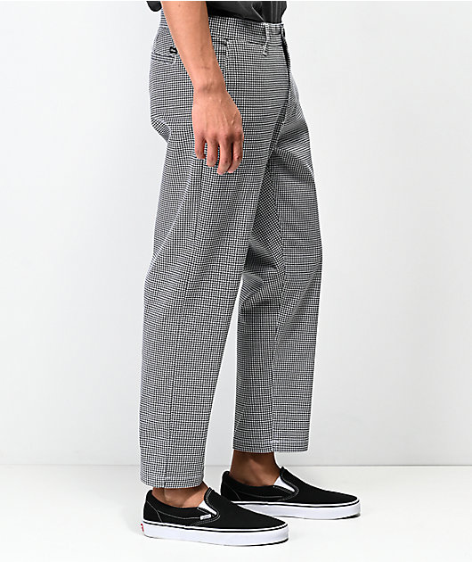 White Houndstooth Chino Pants
