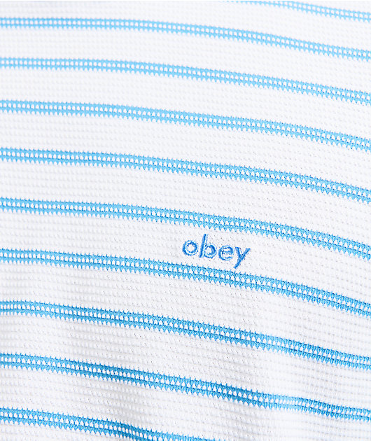 Obey Striped White & Blue Knit T-Shirt