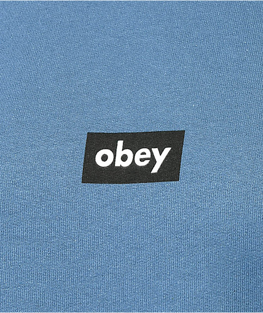 Obey Tag sudadera azul índigo con cuello redondo