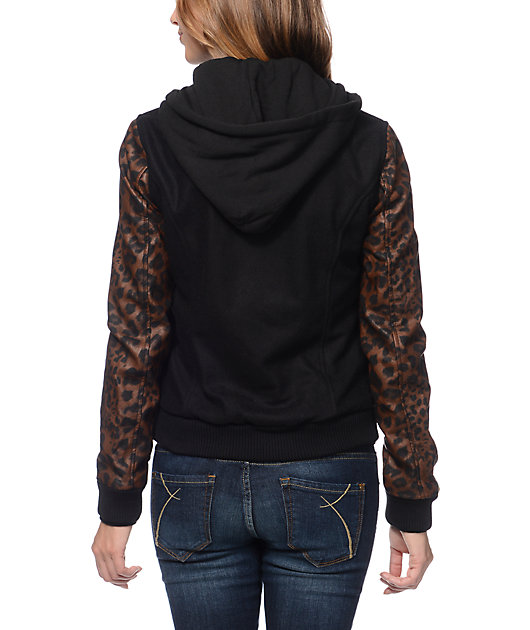 leopard print varsity jacket